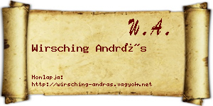 Wirsching András névjegykártya